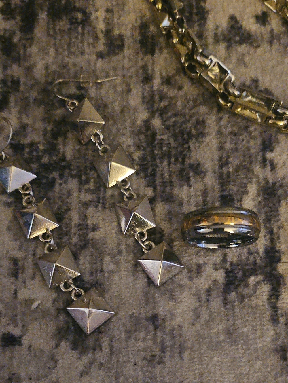 Jewelry Bundle 10 Items Mixed Metal Set Layered Chains & Bracelets Rings Earring - Picture 11 of 16